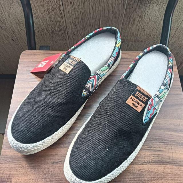 新品 26cm メンズ スリッポン シューズ ブラック 靴 男女兼用 カジュアル < 男性ファッション  新品 26cm メンズ スリッポン シューズ ブラック 靴 男女兼用 カジュアル  < 男性ファッションの