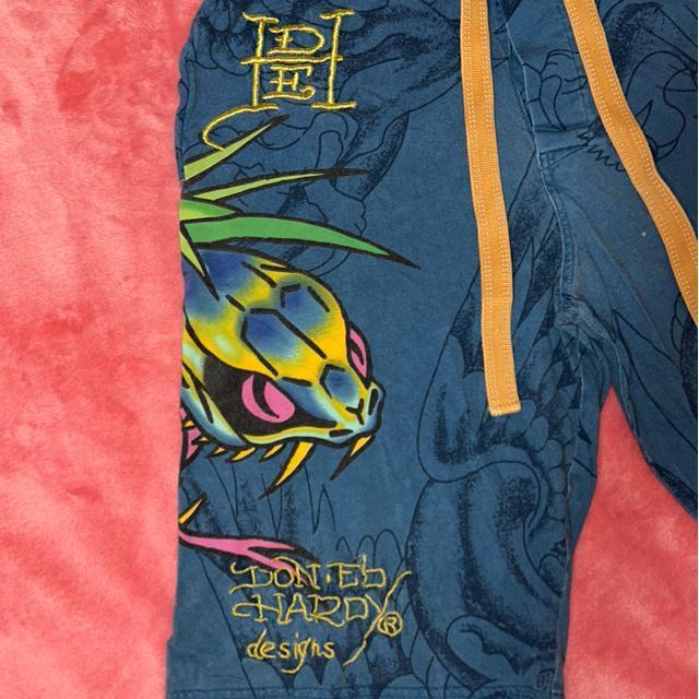 Ed Hardy  ドラゴンプリント ロゴゴールド刺繍 コットン100%ハーフパンツ < ブランド  Ed Hardy  ドラゴンプリント ロゴゴールド刺繍 コットン100%ハーフパンツ < ブランドの