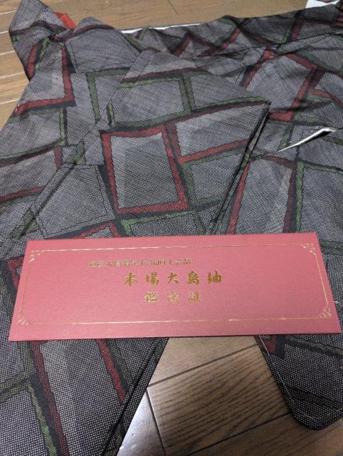 鑑定書付き、未使用、本場大島紬の着物 < 女性ファッション  鑑定書付き、未使用、本場大島紬の着物 < 女性ファッションの