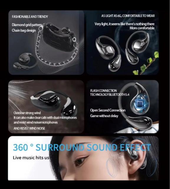 ブルートゥース イヤホン バッグデザイン オープンイヤー 空気伝導 ワイヤレスイヤホン ブラック < 家電/AV ブルートゥース イヤホン バッグデザイン オープンイヤー 空気伝導 ワイヤレスイヤホン ブラック < 家電/AVの
