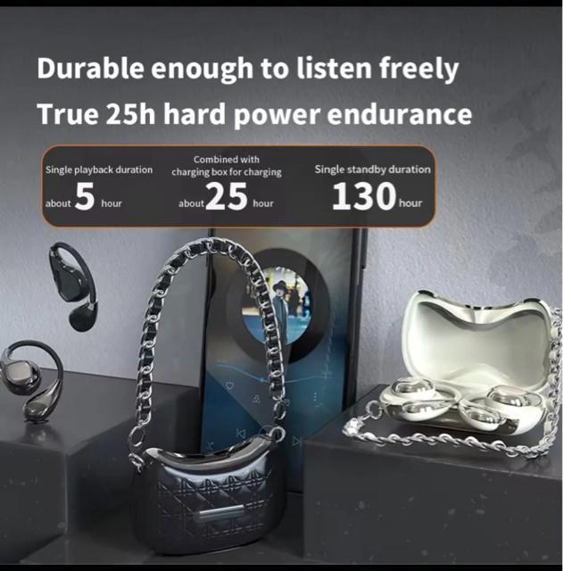 ブルートゥース イヤホン バッグデザイン オープンイヤー 空気伝導 ワイヤレスイヤホン ブラック < 家電/AV ブルートゥース イヤホン バッグデザイン オープンイヤー 空気伝導 ワイヤレスイヤホン ブラック < 家電/AVの