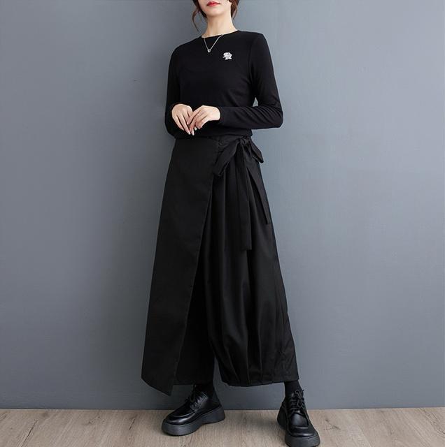 スカート風 ガウチョパンツ 重ね着風 ギャザー付きワイドパンツ 大きいサイズ < 女性ファッション スカート風 ガウチョパンツ 重ね着風 ギャザー付きワイドパンツ 大きいサイズ < 女性ファッションの