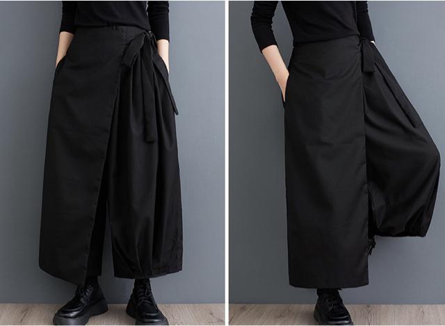 スカート風 ガウチョパンツ 重ね着風 ギャザー付きワイドパンツ 大きいサイズ < 女性ファッション スカート風 ガウチョパンツ 重ね着風 ギャザー付きワイドパンツ 大きいサイズ < 女性ファッションの