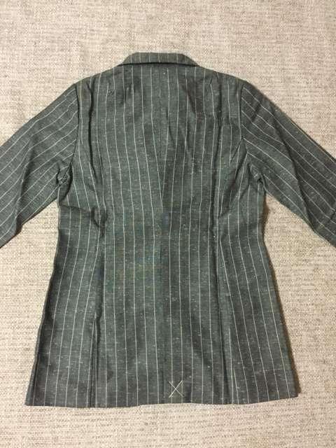 430.新品☆グレーに白ストライプジャケット☆サイズM < 女性ファッション  430.新品☆グレーに白ストライプジャケット☆サイズM < 女性ファッションの