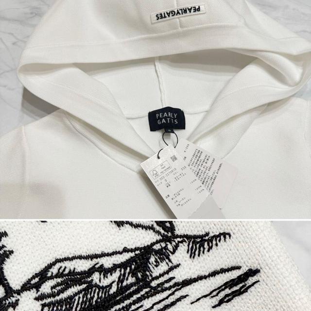 新品パーリーゲイツ パネル刺繍パーカーフード付きフ < レジャー/スポーツ  新品パーリーゲイツ パネル刺繍パーカーフード付きフ < レジャー/スポーツの