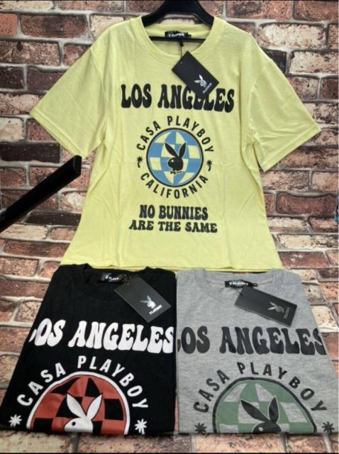 送料無料!人気ブランド【プレイボーイ】プリント入り男女兼用 綿混半袖TシャツA(画像から)1枚 < 男性ファッション 送料無料!人気ブランド【プレイボーイ】プリント入り男女兼用 綿混半袖TシャツA(画像から)1枚 < 男性ファッションの