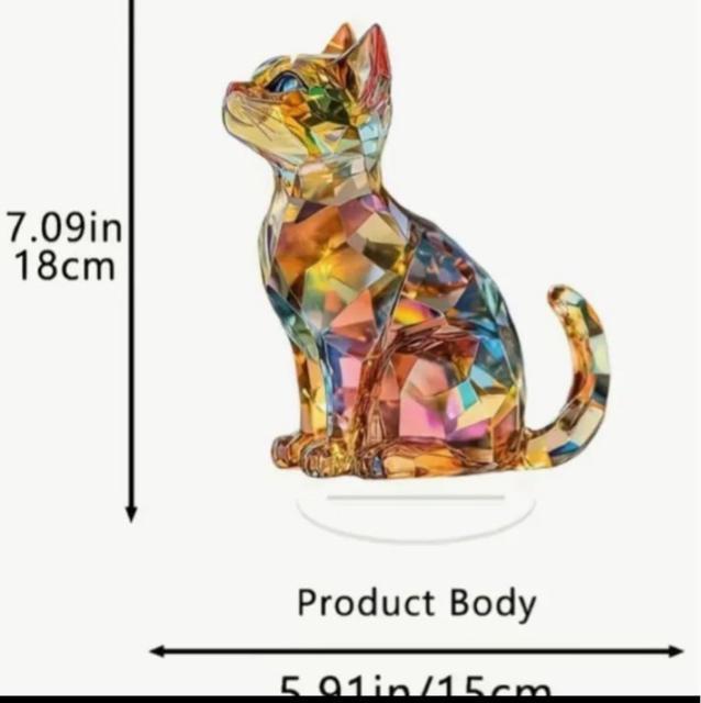 2D フラット クリスタルプリントキャット 猫雑貨 スタンド型 サンキャッチャー 置物 アクリル < ペット/手芸/園芸 2D フラット クリスタルプリントキャット 猫雑貨 スタンド型 サンキャッチャー 置物 アクリル < ペット/手芸/園芸の
