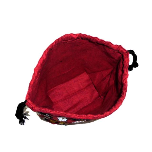 【底マチ幅が広い巾着】◆招き猫×赤地◆裏地あり巾着 < 女性ファッション 【底マチ幅が広い巾着】◆招き猫×赤地◆裏地あり巾着 < 女性ファッションの