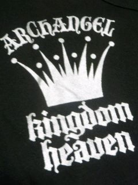 オラオラ.お兄♪バックサークル&クラウンプリントTシャツ ブラック×シルバー < 男性ファッション オラオラ.お兄♪バックサークル&クラウンプリントTシャツ ブラック×シルバー < 男性ファッションの