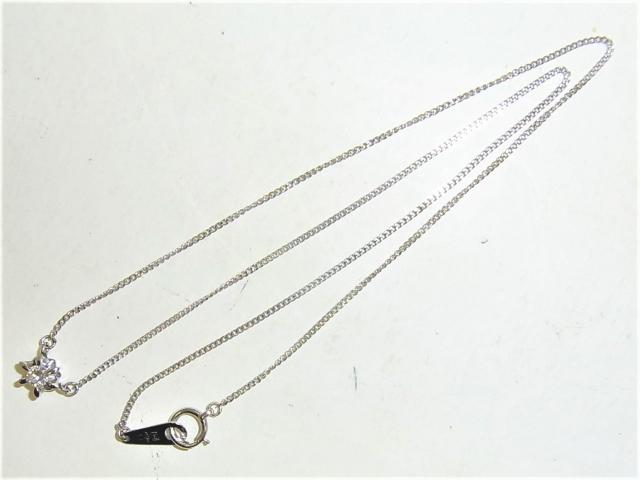 Pt850プラチナ ネックレス Pt ダイヤ プチ 0.12ct < 女性アクセサリー/時計  Pt850プラチナ ネックレス Pt ダイヤ プチ 0.12ct < 女性アクセサリー/時計の