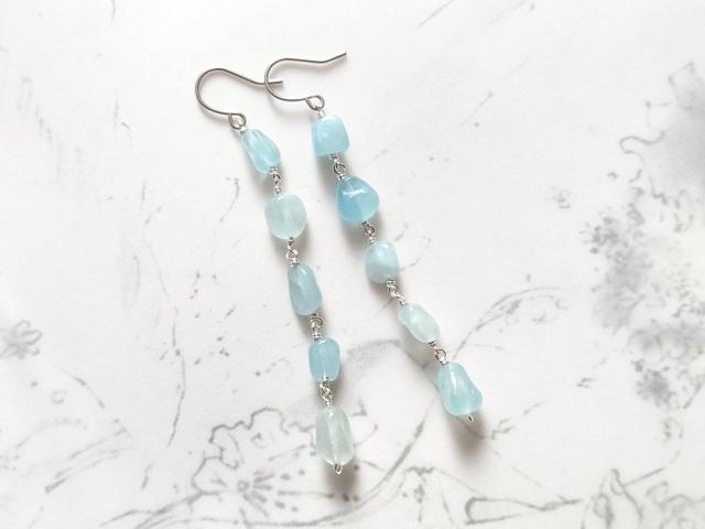 *ごろごろアクアマリンのピアス*SF 22068 < 女性アクセサリー/時計 *ごろごろアクアマリンのピアス*SF 22068 < 女性アクセサリー/時計の