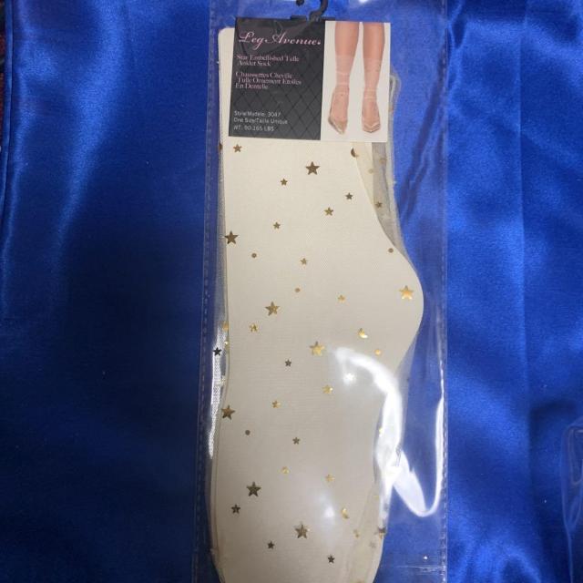 LEGAVENUE 星空キラキラのチュールソックス ベージュ < 女性ファッション  LEGAVENUE 星空キラキラのチュールソックス ベージュ < 女性ファッションの