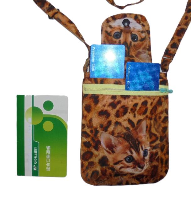 ◆ベンガル猫◆茶系ヒョウ柄猫◆スマホポシェット ショルダー ポーチ < 女性ファッション ◆ベンガル猫◆茶系ヒョウ柄猫◆スマホポシェット ショルダー ポーチ < 女性ファッションの