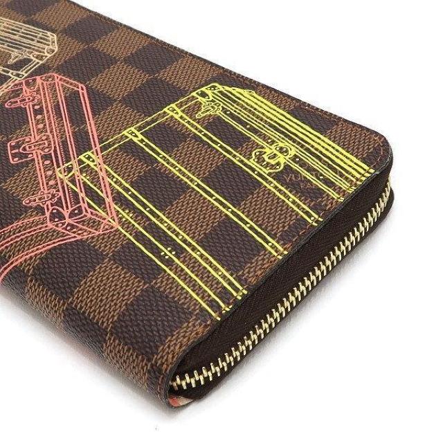 ◆ 本物 新品同様 ◆ LV ルイヴィトン 希少 ダミエ トランク ジッピーウォレット 長財布 内ストライプ 袋 箱 N63026 < ブランド  ◆ 本物 新品同様 ◆ LV ルイヴィトン 希少 ダミエ トランク ジッピーウォレット 長財布 内ストライプ 袋 箱 N63026 < ブランドの