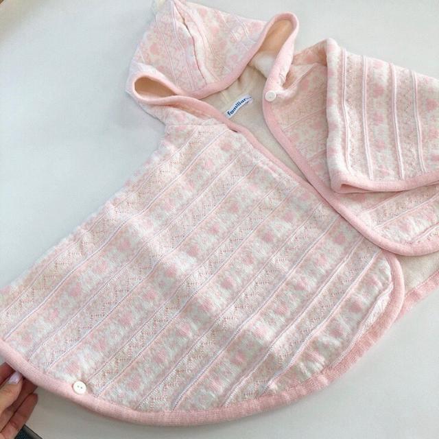 ◆familiar/ファミリア◆ニットケープ★60-90サイズ*アウター代わり♪ < ブランド  ◆familiar/ファミリア◆ニットケープ★60-90サイズ*アウター代わり♪ < ブランドの