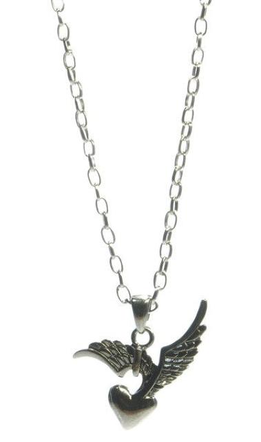 エンジェルハートネックレス ペンダント トップ チェーン モチーフ かっこかわいい 天使 銀色 羽根 シルバー < 女性アクセサリー/時計  エンジェルハートネックレス ペンダント トップ チェーン モチーフ かっこかわいい 天使 銀色 羽根 シルバー < 女性アクセサリー/時計の