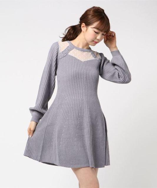 新品☆アクシーズ*ドットチュール×ニットワンピ < ブランド  新品☆アクシーズ*ドットチュール×ニットワンピ  < ブランドの