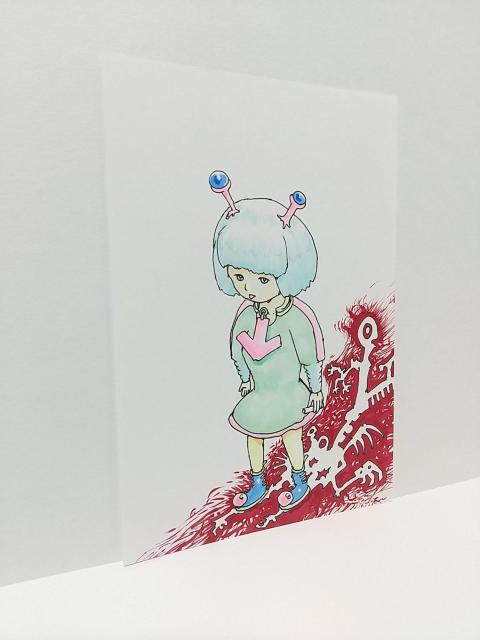 オリジナルイラスト 手描きイラスト E GIRL ハンドメイド 絵 アート 原画 女の子 アナログ 自作 インテリア コピック < アニメ/コミック/キャラクター  オリジナルイラスト 手描きイラスト E GIRL ハンドメイド 絵 アート 原画 女の子 アナログ 自作 インテリア コピック < アニメ/コミック/キャラクターの