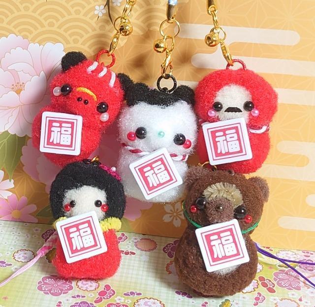 ハンドメイド♪ポンポンマスコット『縁起物根付ストラップ』こけしさん < ペット/手芸/園芸 ハンドメイド♪ポンポンマスコット『縁起物根付ストラップ』こけしさん < ペット/手芸/園芸の