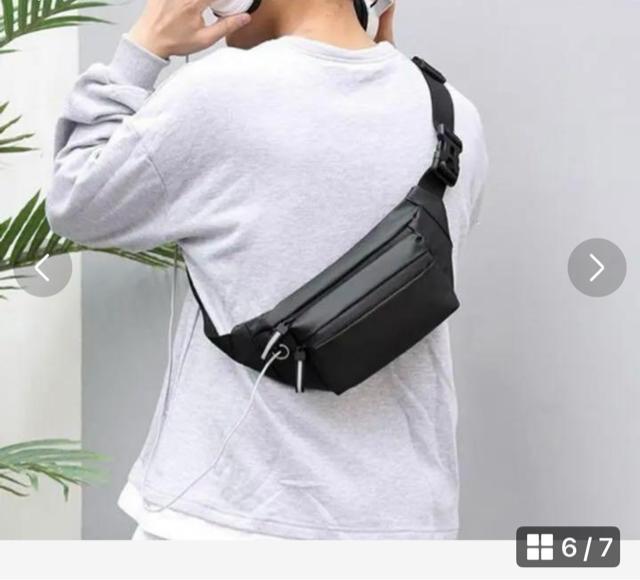 新品 未使用 ボディバッグ ウエストポーチ 黒 ブラック シンプル メンズ < 男性ファッション  新品 未使用 ボディバッグ ウエストポーチ 黒 ブラック シンプル メンズ < 男性ファッションの