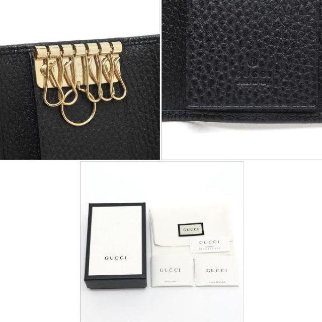 ◆ 本物 新品同様 ◆ GUCCI グッチ 6連キーケース ブラック 黒 GG レザー キーケース 保存袋 箱 人気 456118 < ブランド  ◆ 本物 新品同様 ◆ GUCCI グッチ 6連キーケース ブラック 黒 GG レザー キーケース 保存袋 箱 人気 456118 < ブランドの