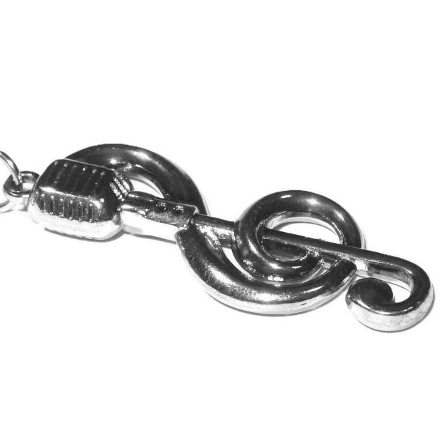 ガイコツマイク マイク ト音記号 シルバー色 キーホルダー キーリング チャーム < 男性ファッション ガイコツマイク マイク ト音記号 シルバー色 キーホルダー キーリング チャーム < 男性ファッションの