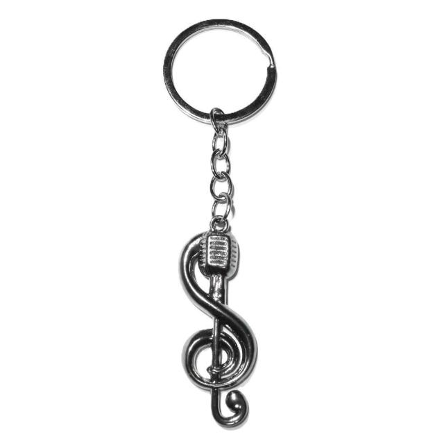 ガイコツマイク マイク ト音記号 シルバー色 キーホルダー キーリング チャーム < 男性ファッション ガイコツマイク マイク ト音記号 シルバー色 キーホルダー キーリング チャーム < 男性ファッションの