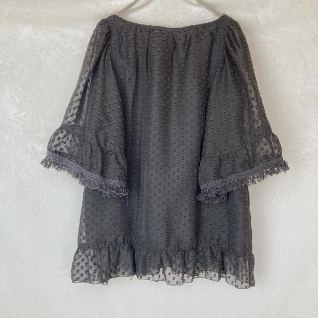 チュニック プルオーバー 半袖 フロッキー ブラック シフォン L トップス N2m < 女性ファッション チュニック プルオーバー 半袖 フロッキー ブラック シフォン L トップス N2m < 女性ファッションの