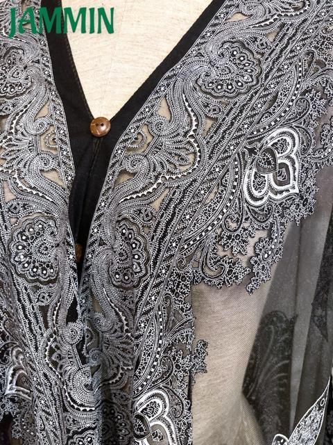 ペーズリー柄レーストップス 黒 衣装 個性派 アジアン エスニック ポンチョ < 女性ファッション ペーズリー柄レーストップス 黒 衣装 個性派 アジアン エスニック ポンチョ < 女性ファッションの