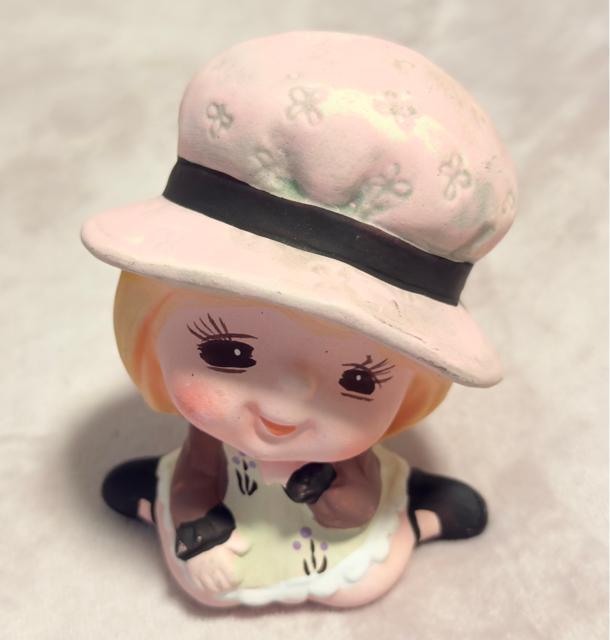 K.K.JAPAN 加藤工芸 テラコッタ 女の子 貯金箱 置物 昭和レトロ < インテリア/ライフ  K.K.JAPAN 加藤工芸 テラコッタ 女の子 貯金箱 置物 昭和レトロ < インテリア/ライフの