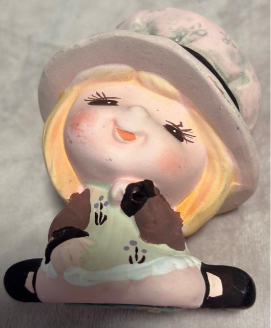 K.K.JAPAN 加藤工芸 テラコッタ 女の子 貯金箱 置物 昭和レトロ < インテリア/ライフ  K.K.JAPAN 加藤工芸 テラコッタ 女の子 貯金箱 置物 昭和レトロ < インテリア/ライフの
