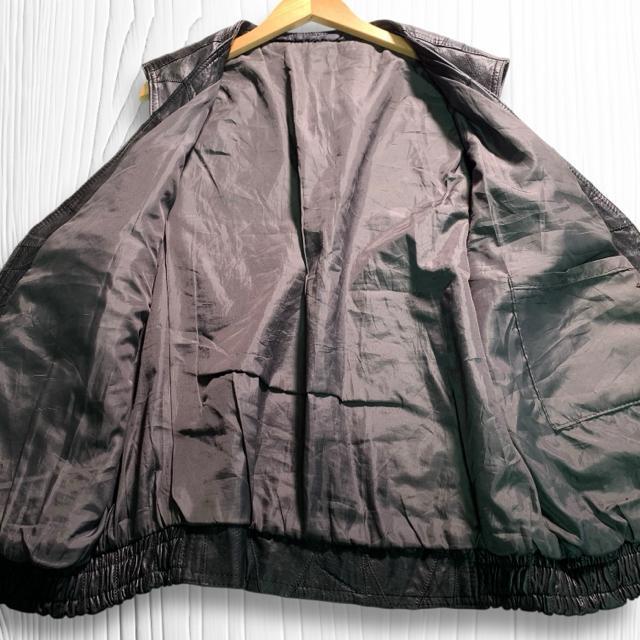 90's ツギハギ 本革 レザーベスト ELAZAR XLサイズ 黒 8ポケット バイカーベスト < 男性ファッション  90's ツギハギ 本革 レザーベスト ELAZAR XLサイズ 黒 8ポケット バイカーベスト < 男性ファッションの