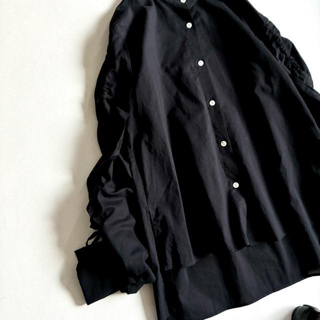 ◆美品◆ウンディッチノーベ◆フリルスリーブコットンブラウス◆長袖◆黒◆ゆったりM < 女性ファッション ◆美品◆ウンディッチノーベ◆フリルスリーブコットンブラウス◆長袖◆黒◆ゆったりM < 女性ファッションの