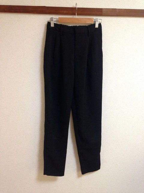 GU ジーユー◆ピンストライプ サラサラ ブラック パンツ S < ブランド  GU ジーユー◆ピンストライプ サラサラ ブラック パンツ S < ブランドの