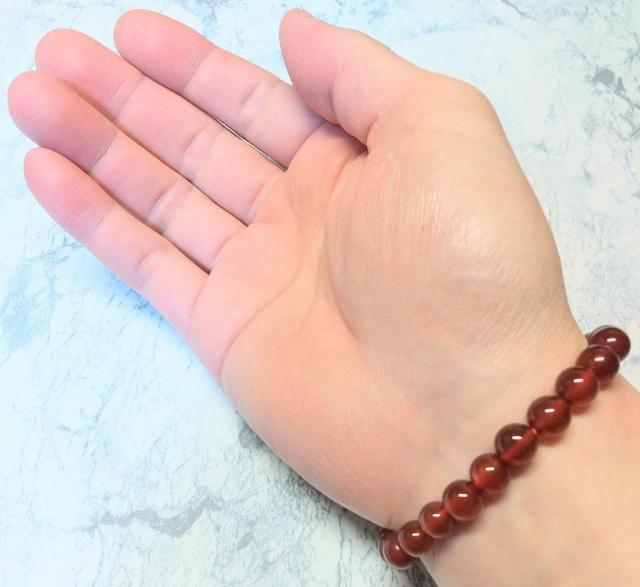 カーネリアン ブレスレット 男女兼用 内周約17cm 玉径約8.5mm < 女性アクセサリー/時計  カーネリアン ブレスレット 男女兼用 内周約17cm 玉径約8.5mm  < 女性アクセサリー/時計の