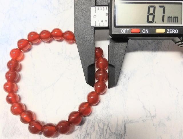 カーネリアン ブレスレット 男女兼用 内周約17cm 玉径約8.5mm < 女性アクセサリー/時計  カーネリアン ブレスレット 男女兼用 内周約17cm 玉径約8.5mm < 女性アクセサリー/時計の