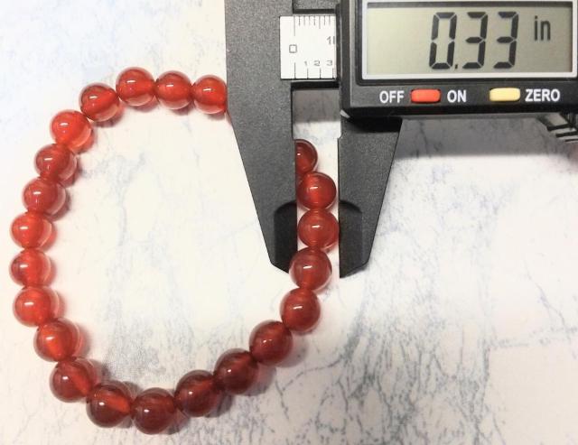 カーネリアン ブレスレット 男女兼用 内周約17cm 玉径約8.5mm < 女性アクセサリー/時計  カーネリアン ブレスレット 男女兼用 内周約17cm 玉径約8.5mm < 女性アクセサリー/時計の