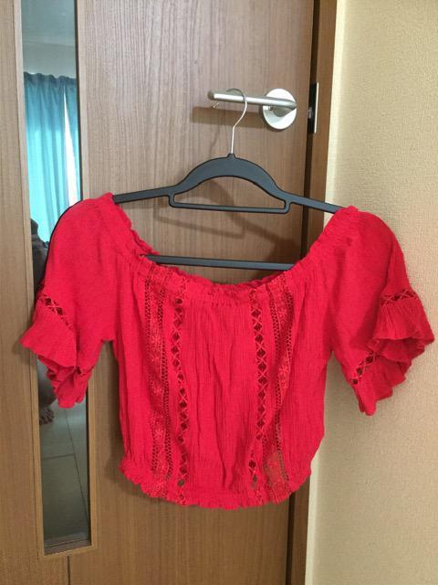 H&M★ショート丈チュニック★レッド★Mくらい < ブランド  H&M★ショート丈チュニック★レッド★Mくらい  < ブランドの