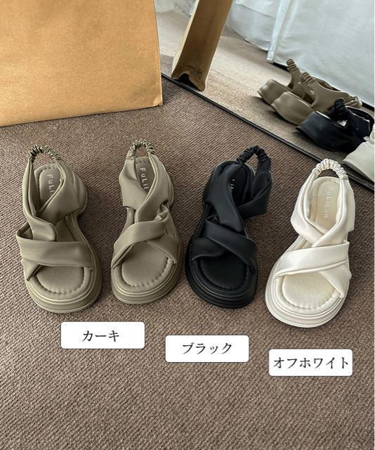 送料無料 新品 厚底サンダル レディース クロスベルト < 女性ファッション  送料無料 新品 厚底サンダル レディース クロスベルト < 女性ファッションの