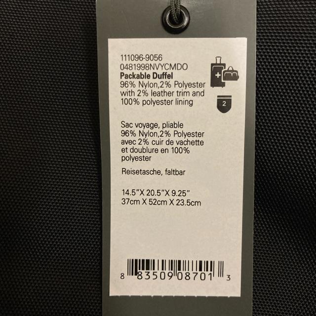 新品 TUMI トゥミ PACKABLE DUFFEL パッカブルダッフルバッグ < ブランド 新品 TUMI トゥミ PACKABLE DUFFEL パッカブルダッフルバッグ < ブランドの