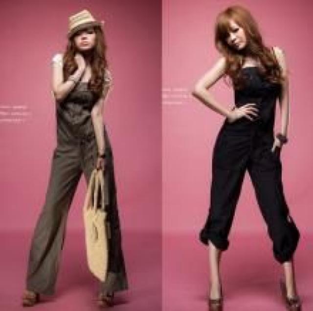 大人気♪2way☆裾ロールUP 前釦ゆるカジ オールインワン ブラック < 女性ファッション  大人気♪2way☆裾ロールUP 前釦ゆるカジ オールインワン ブラック  < 女性ファッションの