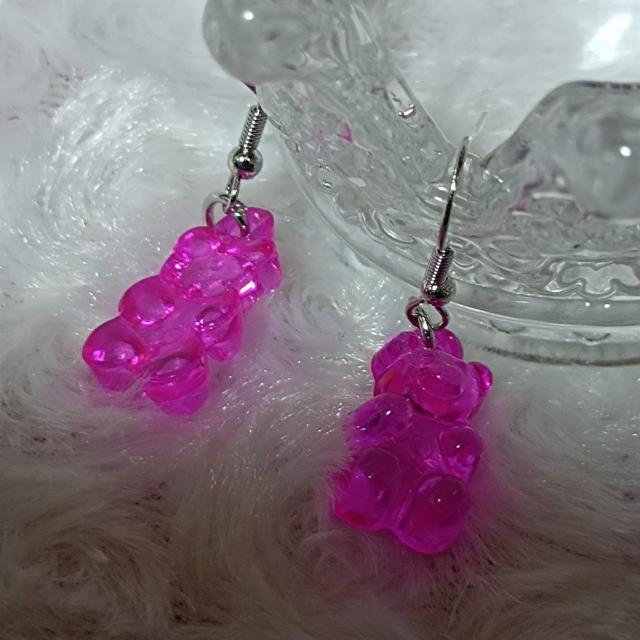 新品★可愛いベアフックピアス/濃いピンク+淡いパープル < 女性アクセサリー/時計  新品★可愛いベアフックピアス/濃いピンク+淡いパープル < 女性アクセサリー/時計の