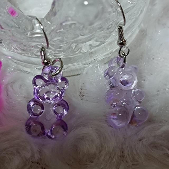 新品★可愛いベアフックピアス/濃いピンク+淡いパープル < 女性アクセサリー/時計  新品★可愛いベアフックピアス/濃いピンク+淡いパープル < 女性アクセサリー/時計の