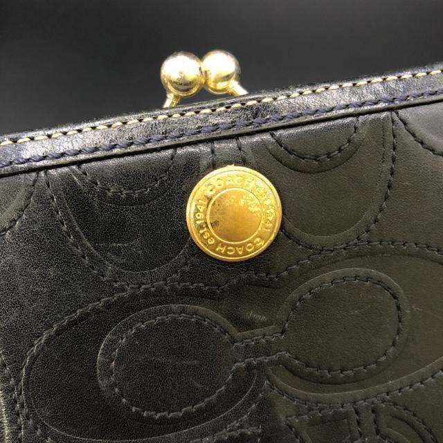 即決 COACH コーチ 二つ折り財布 がま口 ブラック < ブランド  即決 COACH コーチ 二つ折り財布 がま口 ブラック < ブランドの