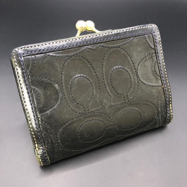 即決 COACH コーチ 二つ折り財布 がま口 ブラック < ブランド  即決 COACH コーチ 二つ折り財布 がま口 ブラック < ブランドの