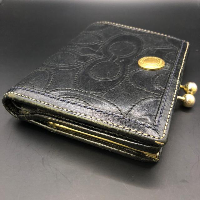 即決 COACH コーチ 二つ折り財布 がま口 ブラック < ブランド  即決 COACH コーチ 二つ折り財布 がま口 ブラック < ブランドの