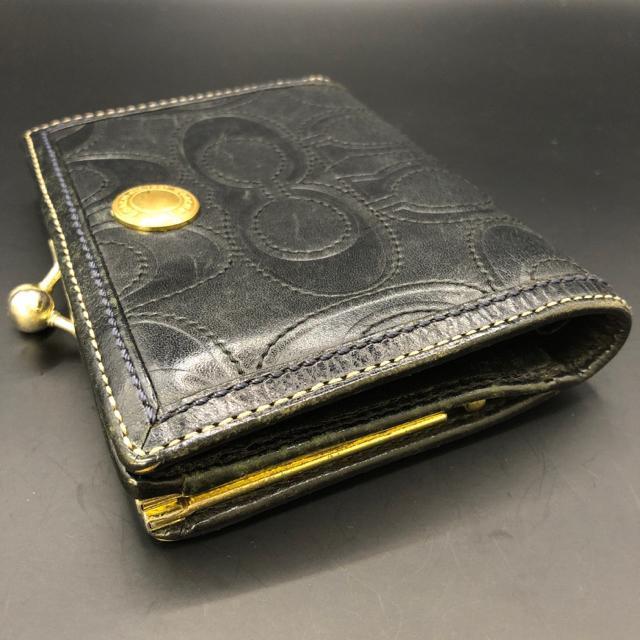 即決 COACH コーチ 二つ折り財布 がま口 ブラック < ブランド  即決 COACH コーチ 二つ折り財布 がま口 ブラック < ブランドの