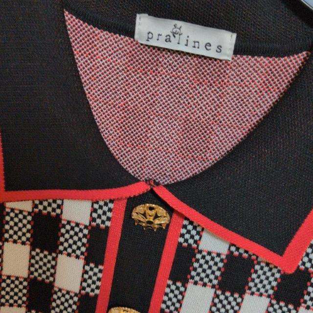 pralines チェック柄 半袖ワンピース ワンピース ニットワンピース < 女性ファッション  pralines チェック柄 半袖ワンピース ワンピース ニットワンピース < 女性ファッションの