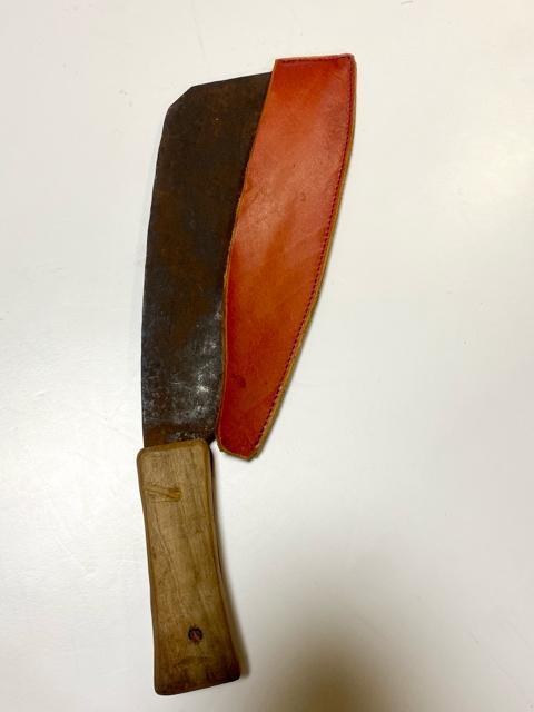 初代重利(斎藤仁三郎) 会津鍛冶 大鉈 下駄鉈 割鉈 古道具 超希少 和鉄レア < インテリア/ライフ 初代重利(斎藤仁三郎) 会津鍛冶 大鉈 下駄鉈 割鉈 古道具 超希少 和鉄レア < インテリア/ライフの