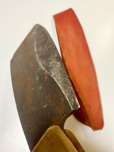 初代重利(斎藤仁三郎) 会津鍛冶 大鉈 下駄鉈 割鉈 古道具 超希少 和鉄レア < インテリア/ライフ 初代重利(斎藤仁三郎) 会津鍛冶 大鉈 下駄鉈 割鉈 古道具 超希少 和鉄レア < インテリア/ライフの